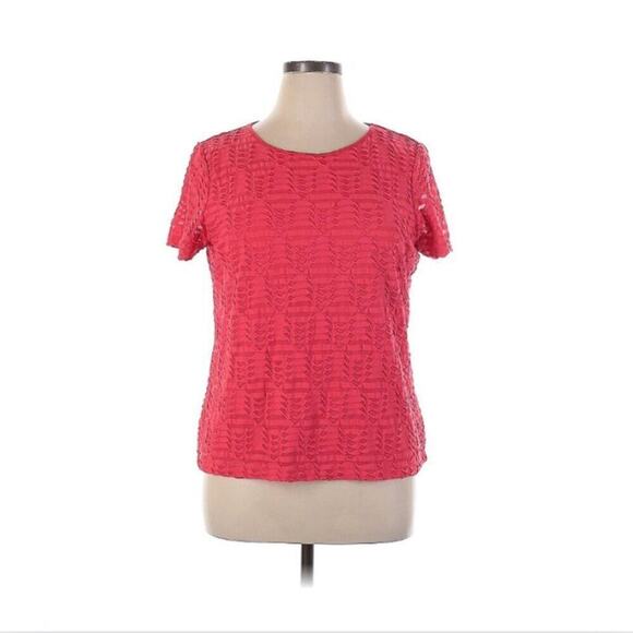 Calvin Klein Watermelon Red Textured Stretch T-Shirt XL Relaxed Fit - Picture 1 of 7
